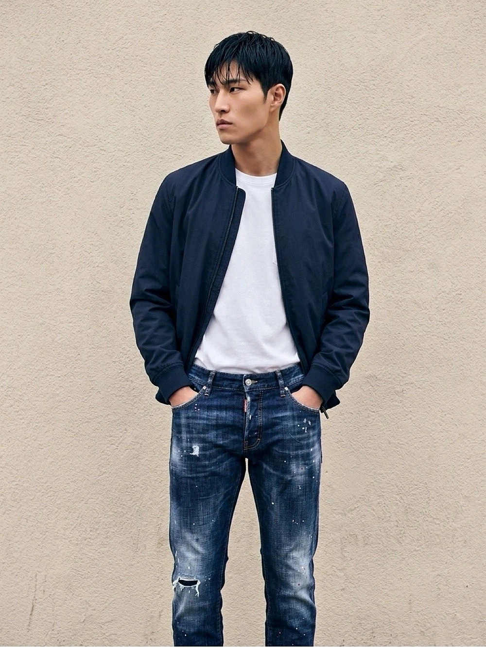 Dsquared2 Cool Guy Paint Splatter Distressed Jeans Blue